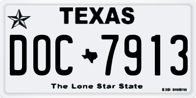 TX license plate DOC7913