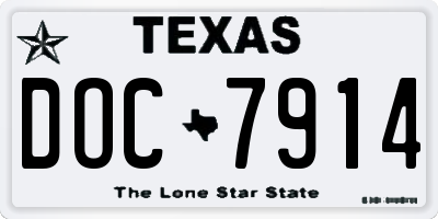 TX license plate DOC7914