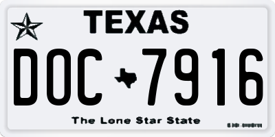 TX license plate DOC7916