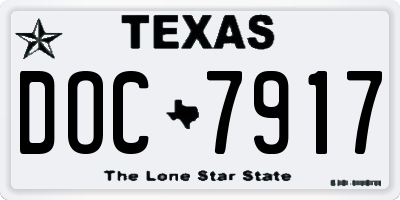 TX license plate DOC7917
