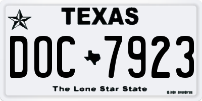 TX license plate DOC7923