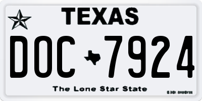 TX license plate DOC7924
