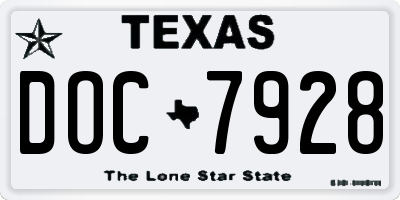 TX license plate DOC7928