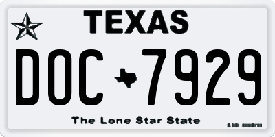 TX license plate DOC7929