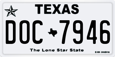 TX license plate DOC7946