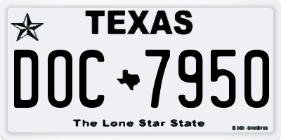 TX license plate DOC7950
