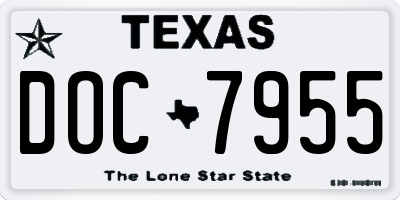 TX license plate DOC7955
