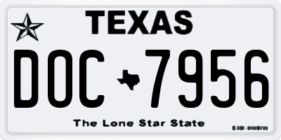 TX license plate DOC7956