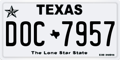 TX license plate DOC7957