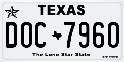 TX license plate DOC7960