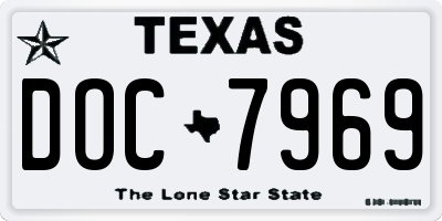 TX license plate DOC7969