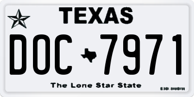 TX license plate DOC7971
