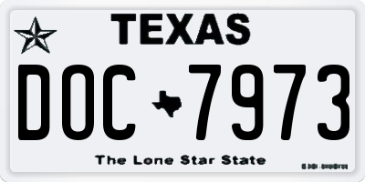 TX license plate DOC7973