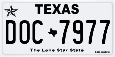 TX license plate DOC7977