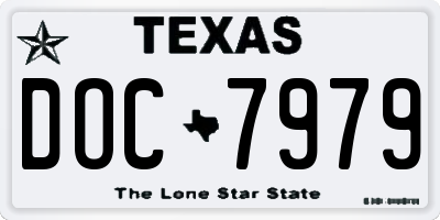 TX license plate DOC7979