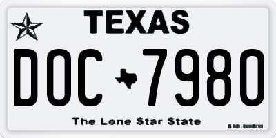 TX license plate DOC7980