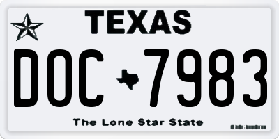 TX license plate DOC7983