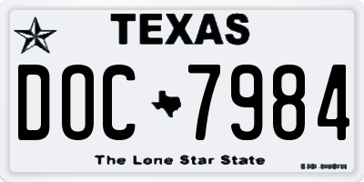 TX license plate DOC7984