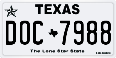 TX license plate DOC7988