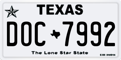 TX license plate DOC7992