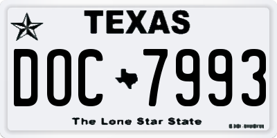 TX license plate DOC7993