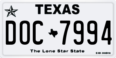TX license plate DOC7994