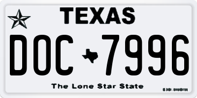TX license plate DOC7996