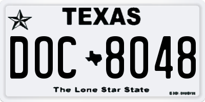 TX license plate DOC8048