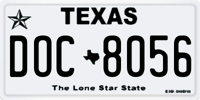 TX license plate DOC8056