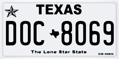 TX license plate DOC8069