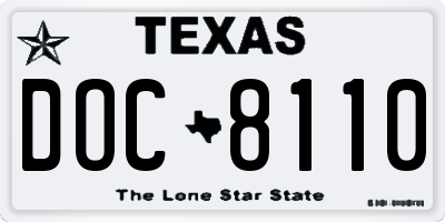 TX license plate DOC8110