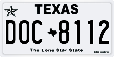 TX license plate DOC8112