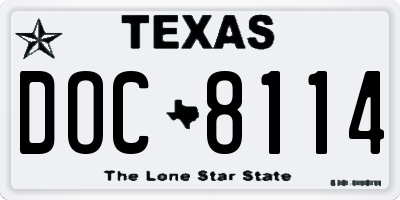 TX license plate DOC8114