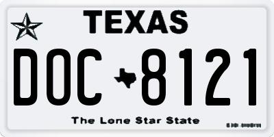TX license plate DOC8121