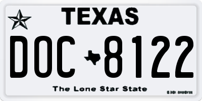 TX license plate DOC8122