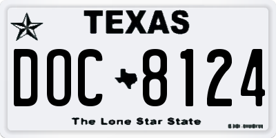 TX license plate DOC8124