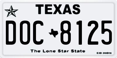 TX license plate DOC8125