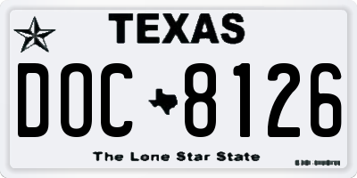TX license plate DOC8126