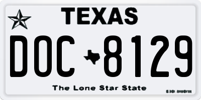 TX license plate DOC8129