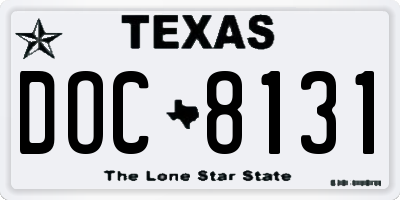 TX license plate DOC8131