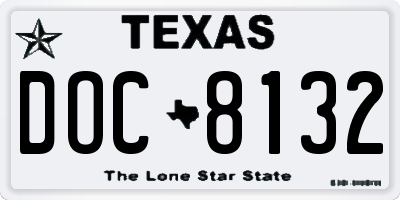 TX license plate DOC8132