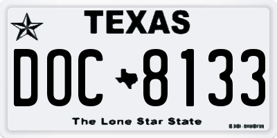 TX license plate DOC8133