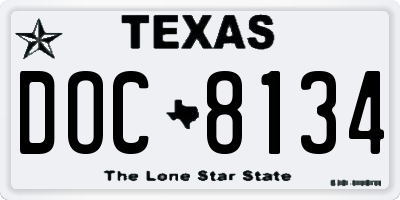 TX license plate DOC8134