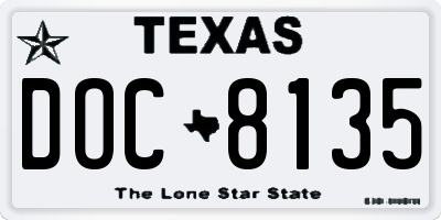 TX license plate DOC8135