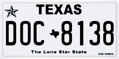 TX license plate DOC8138