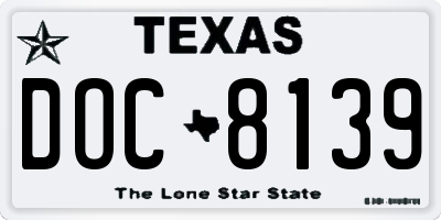 TX license plate DOC8139