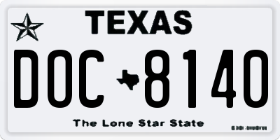 TX license plate DOC8140