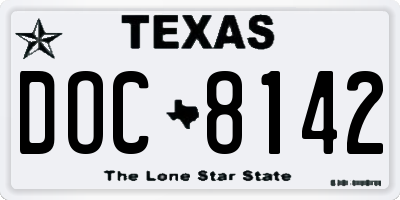TX license plate DOC8142