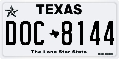 TX license plate DOC8144