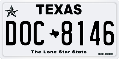 TX license plate DOC8146